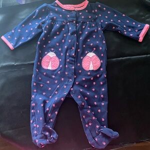 Carter's Blue and Pink Ladybug Footie One Piece with Playful Design
